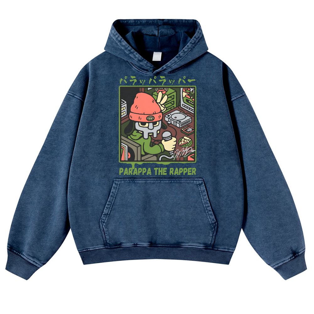 PaRappa the Rapper Vintage Washed Thick Cotton Hoodie