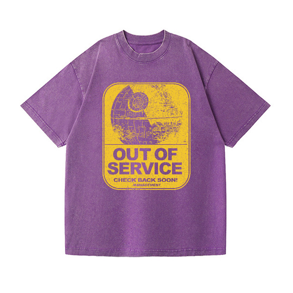 Death Star out of Service Star Wars Vintage Wash Japanese Design T-Shirt