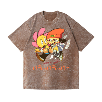 PaRappa the Rapper Vintage Wash Japanese Design T-Shirt