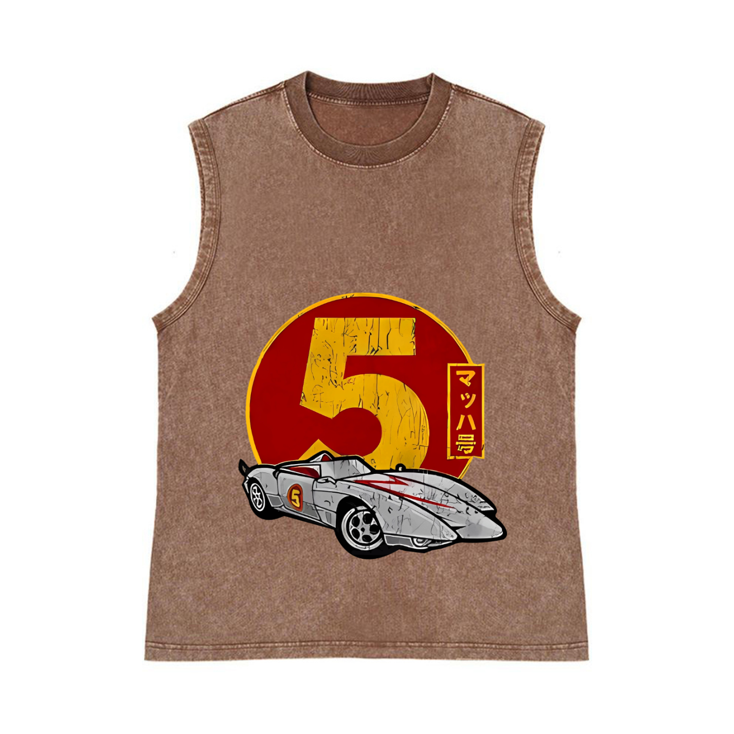 Speed Racer Pure Cotton Wash-Dyed Sleeveless Tank Top