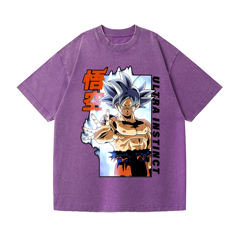 Dragon Ball Son Goku Ultra Instinct Vintage Wash Japanese Design T-Shirt