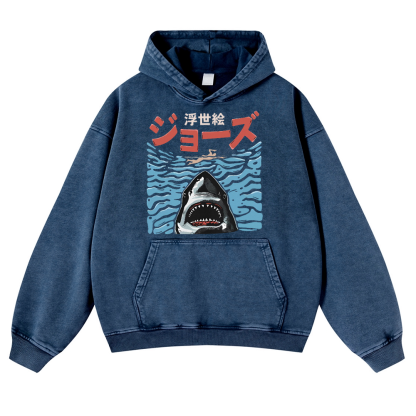 Jaws Vintage Washed Thick Cotton Hoodie