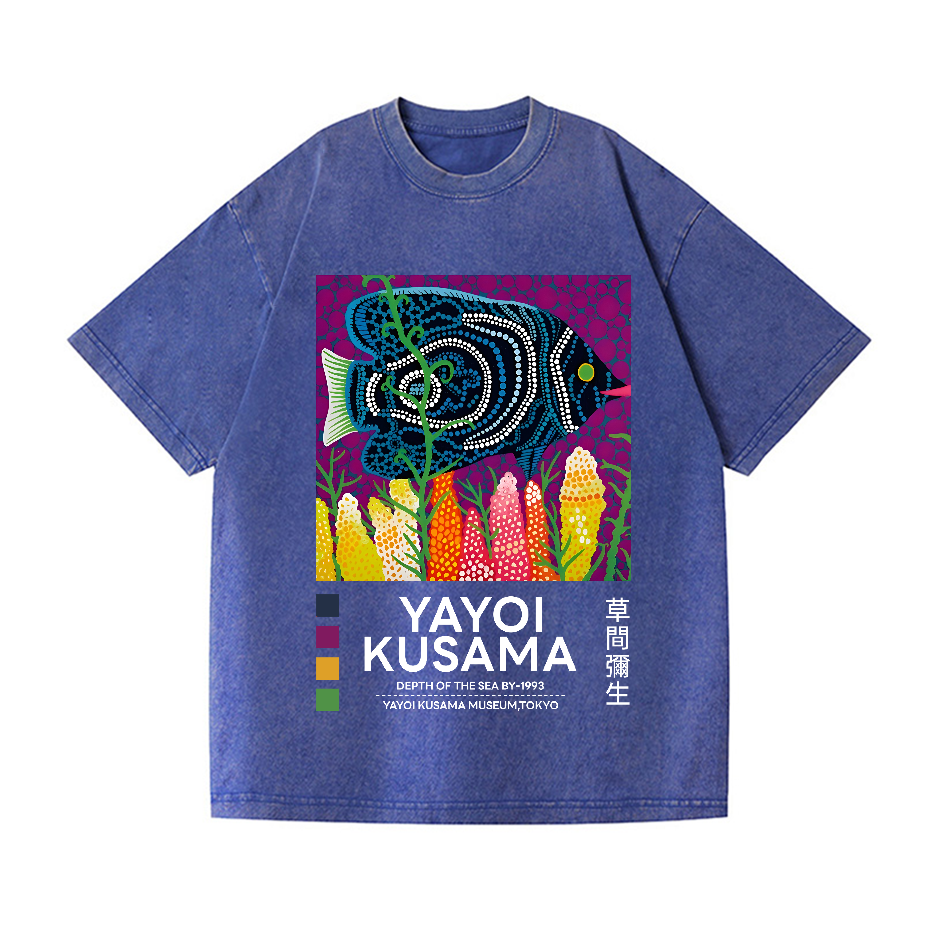 Yayoi Kusama Vintage Wash Japanese Design T-Shirt