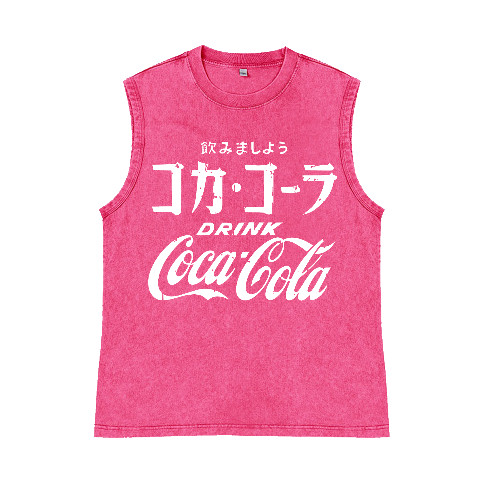 Coca Cola Pure Cotton Wash-Dyed Sleeveless Tank Top