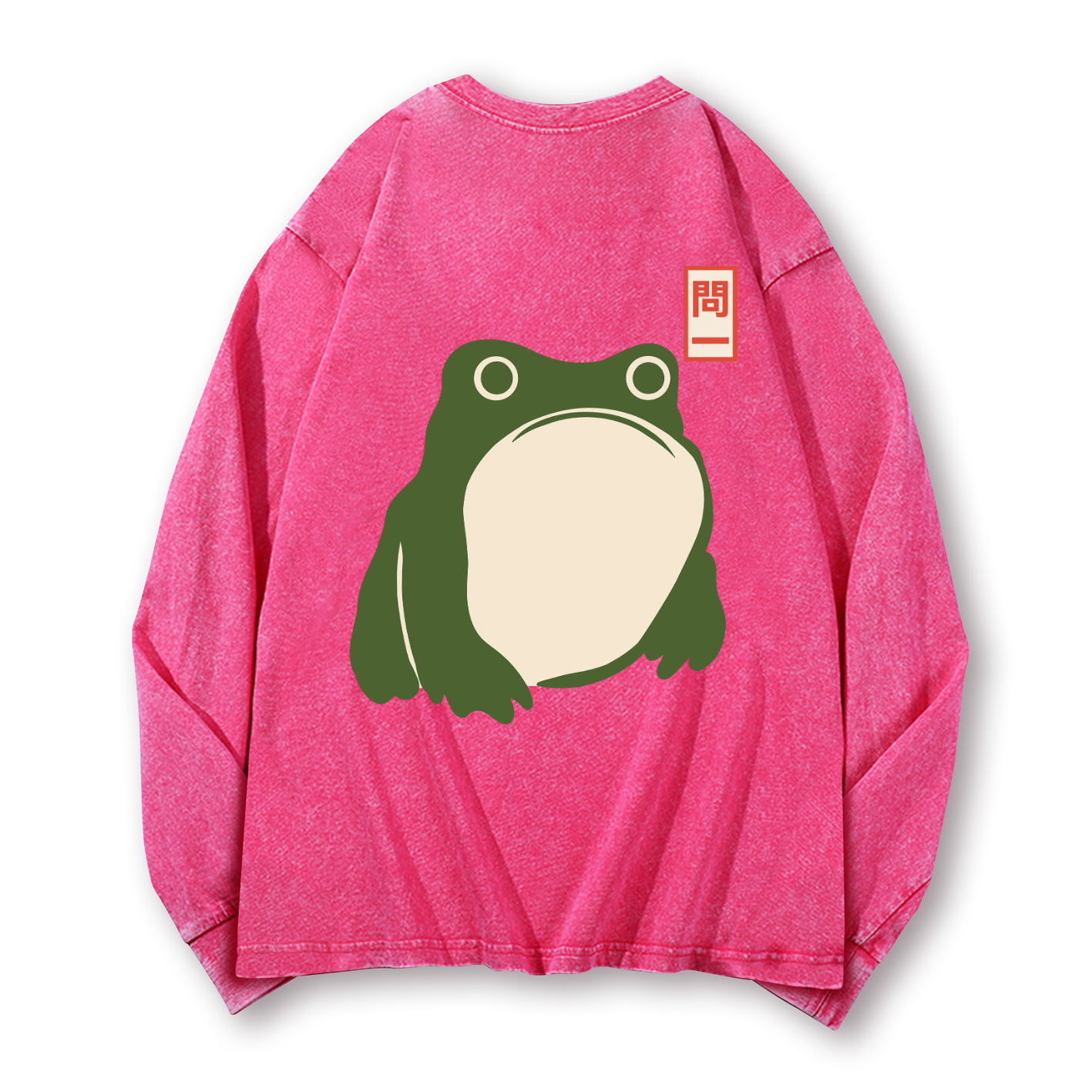 Matsumoto Hoji Frog Vintage Washed Cotton Back Art Long-sleeve T-shirt