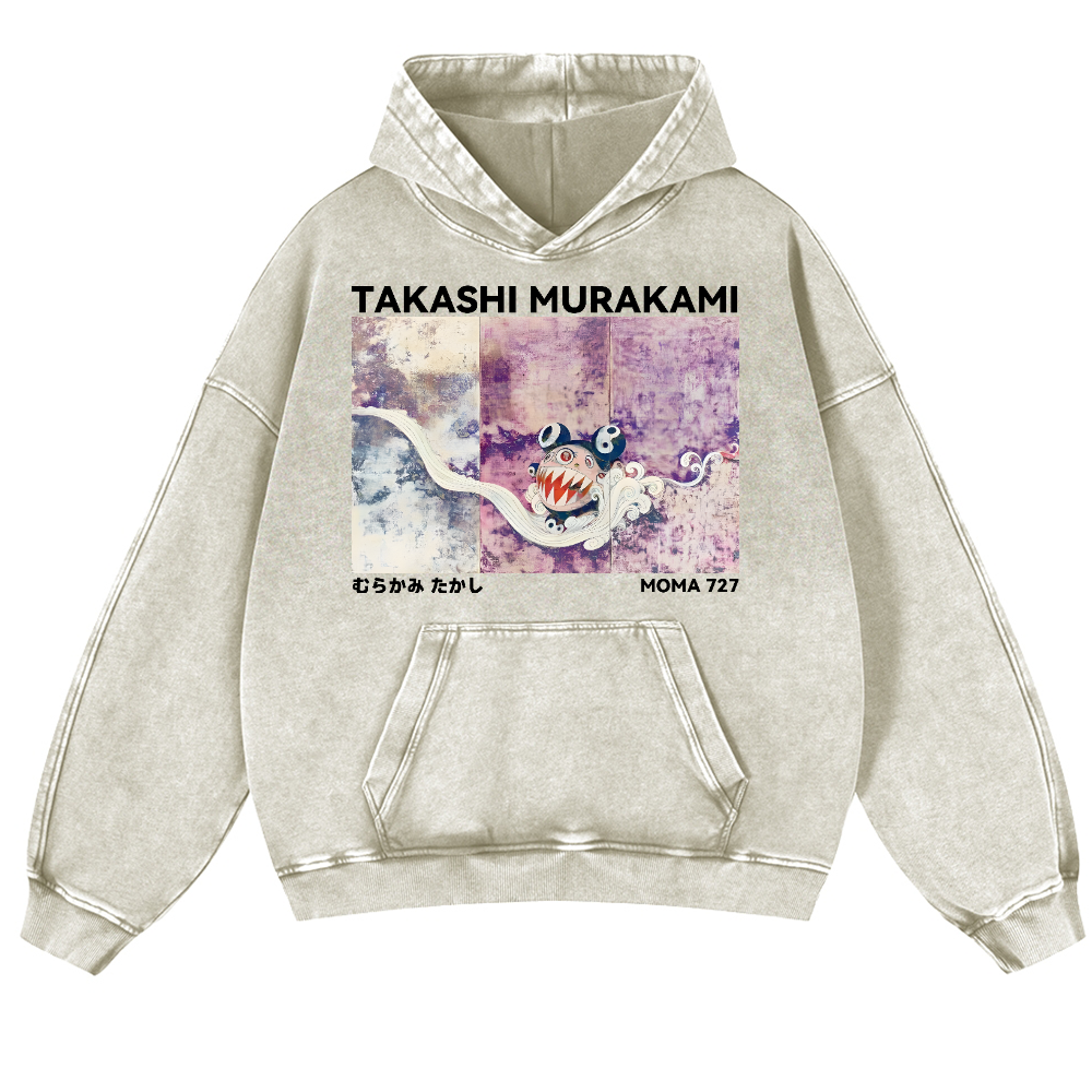 Japan Sunflower Panda TM Vintage Washed Thick Cotton Hoodie