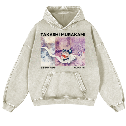 Japan Sunflower Panda TM Vintage Washed Thick Cotton Hoodie