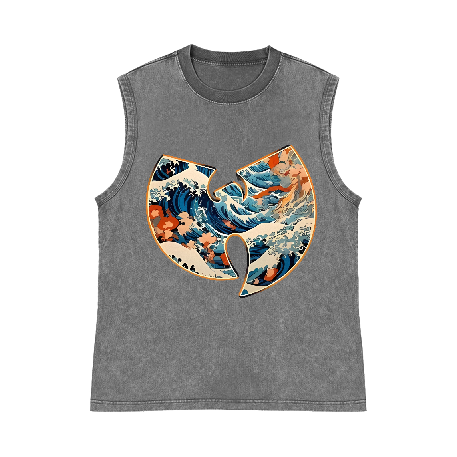Wu Tang Pure Cotton Wash-Dyed Sleeveless Tank Top