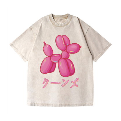 Balloon Dog Vintage Wash Japanese Design T-Shirt