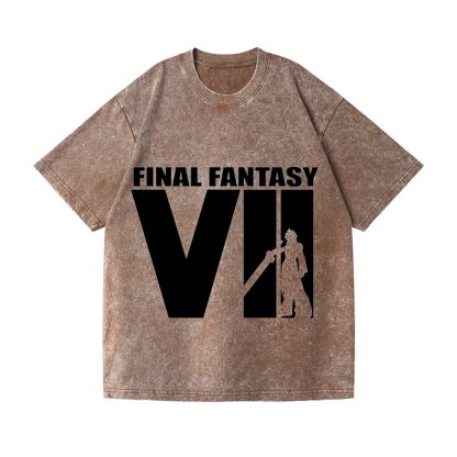 Final Fantasy VII Vintage Wash Japanese Design T-Shirt