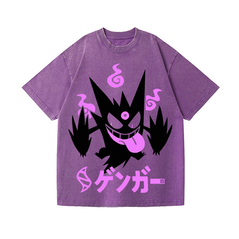 Pokemon Gengar Vintage Wash Japanese Design T-Shirt
