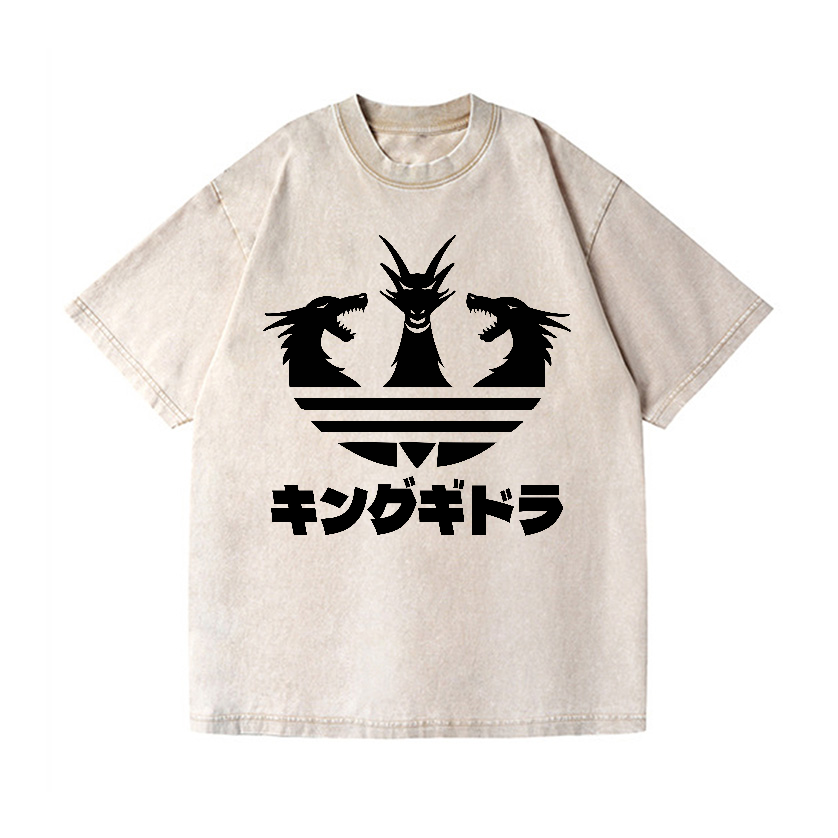 King Ghidorah Kaiju Vintage Wash Japanese Design T-Shirt