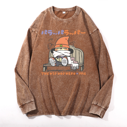 PaRappa the Rapper Vintage Cotton Wash Long-sleeve T-shirt