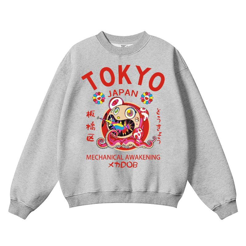 TM Sunflower Octopus Tokyo Japan Wrinkle-Resistant Crewneck Sweatshirt