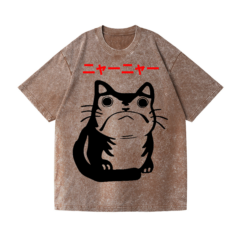 Matsumoto Hoji Cat Frog Vintage Wash Japanese Design T-Shirt