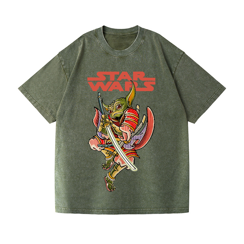 Star Wars Yoda Vintage Wash Japanese Design T-Shirt