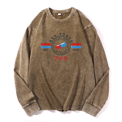 Akira Vintage Cotton Wash Crewneck Sweatshirt