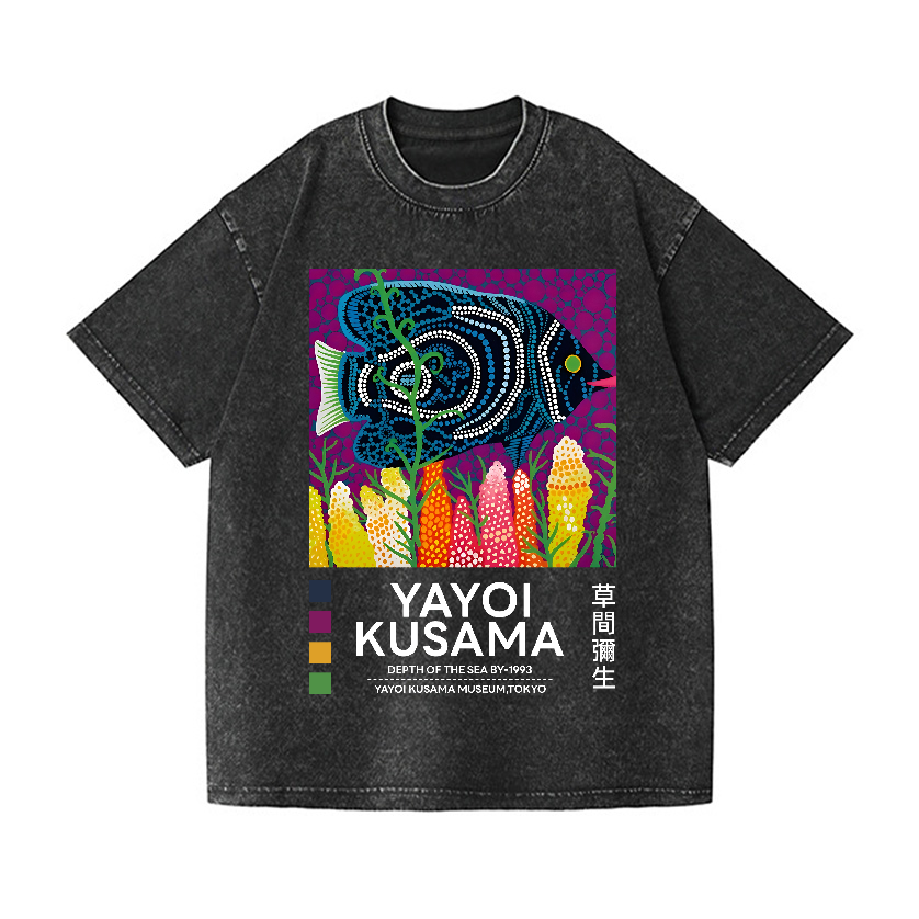 Yayoi Kusama Vintage Wash Japanese Design T-Shirt