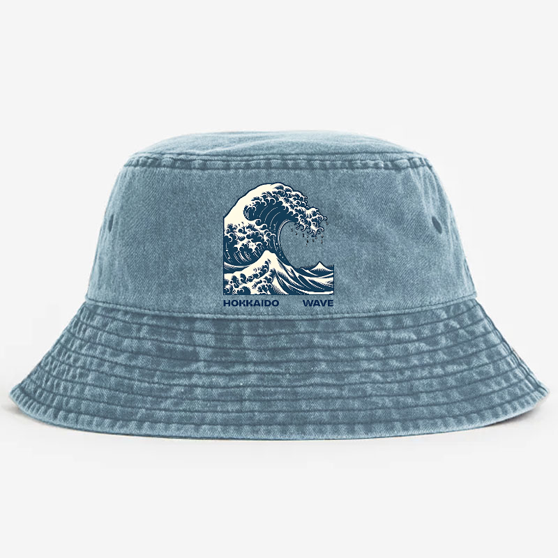 Katsushika Hokusai Wave Vintage 100% Cotton Bucket Hat