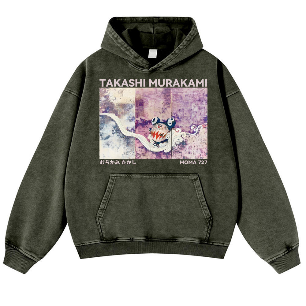 Japan Sunflower Panda TM Vintage Washed Thick Cotton Hoodie