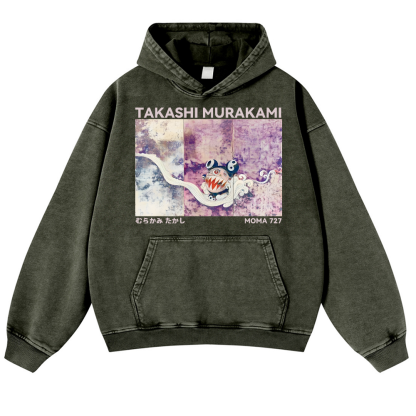 Japan Sunflower Panda TM Vintage Washed Thick Cotton Hoodie