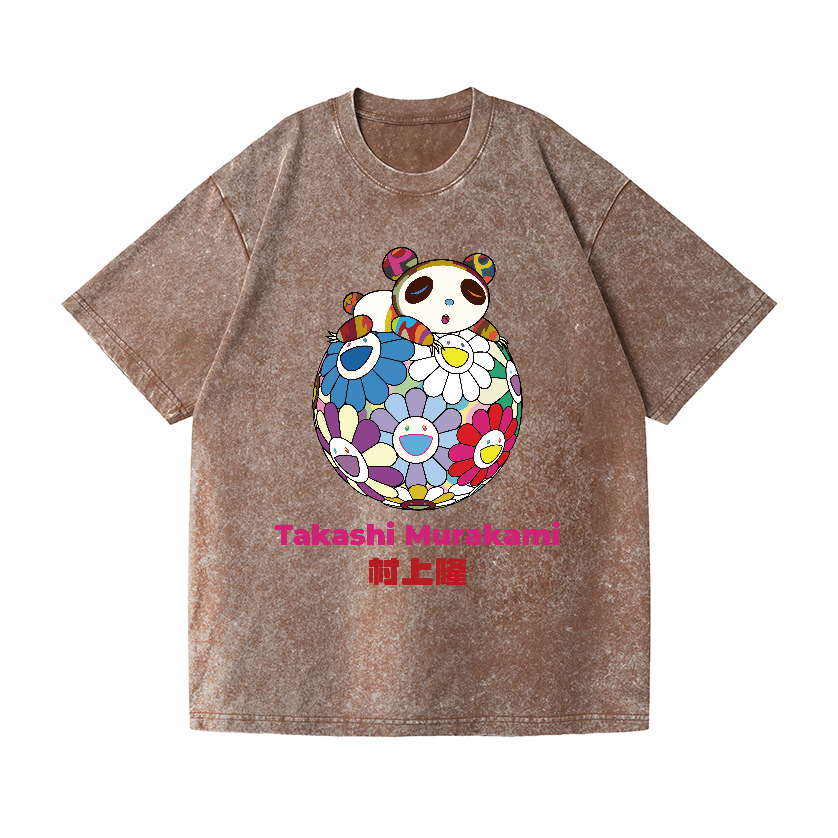 Panda Vintage Wash Japanese Design T-Shirt