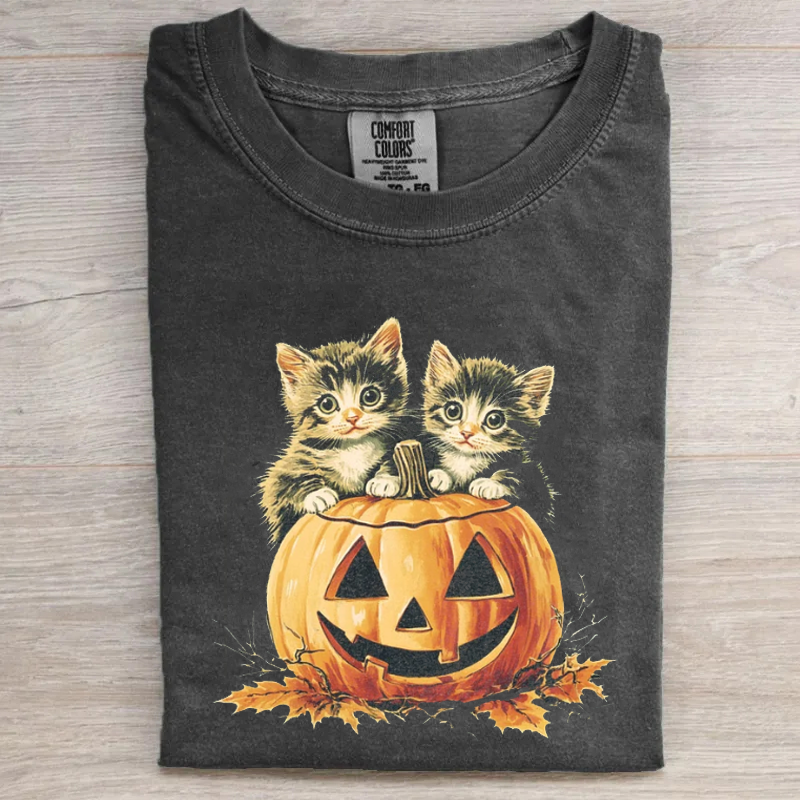 Vintage 90s Cat Halloween T-Shirt