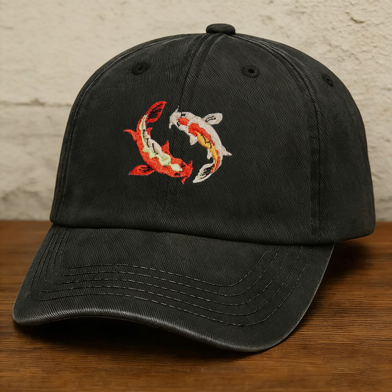 Koi Fish Embroidered Cap