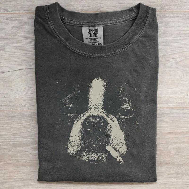 Smoking Boston Terrier T-shirt