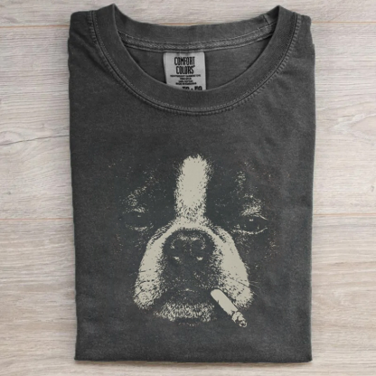 Smoking Boston Terrier T-shirt