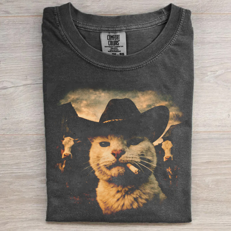 Funny Cowboy Cat T-shirt