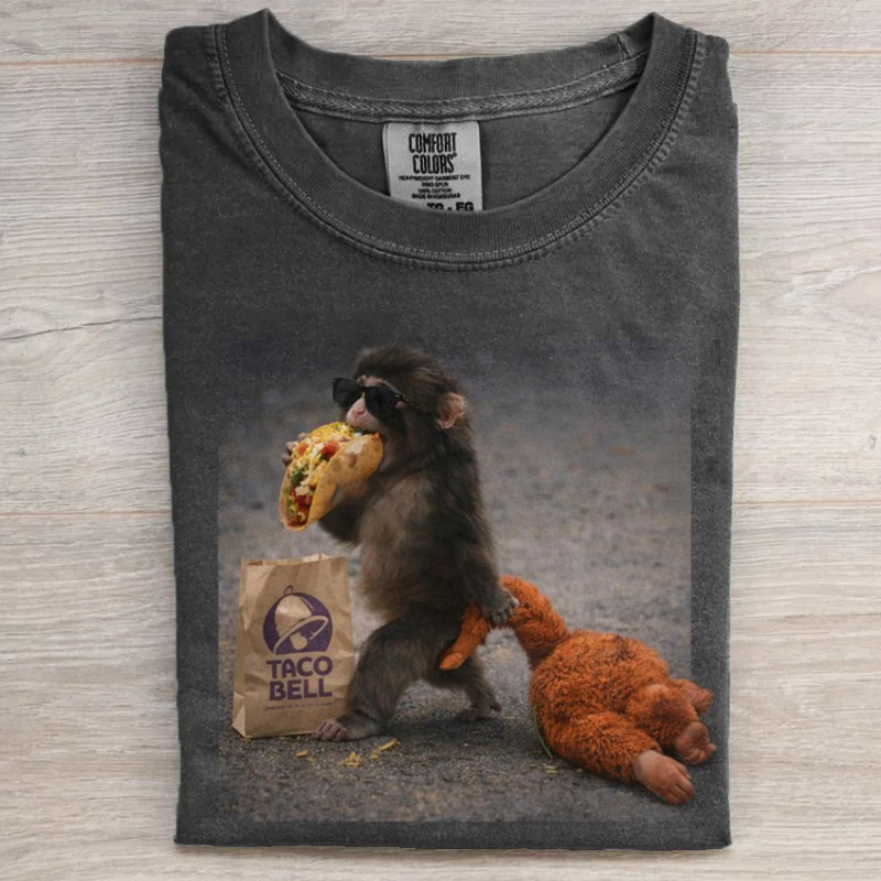 Baby Monkey Punch Eating Taco Bell T-shirt