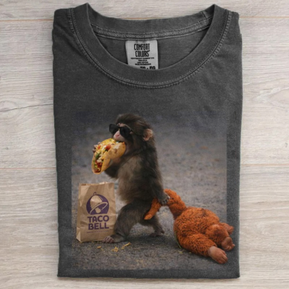 Baby Monkey Punch Eating Taco Bell T-shirt