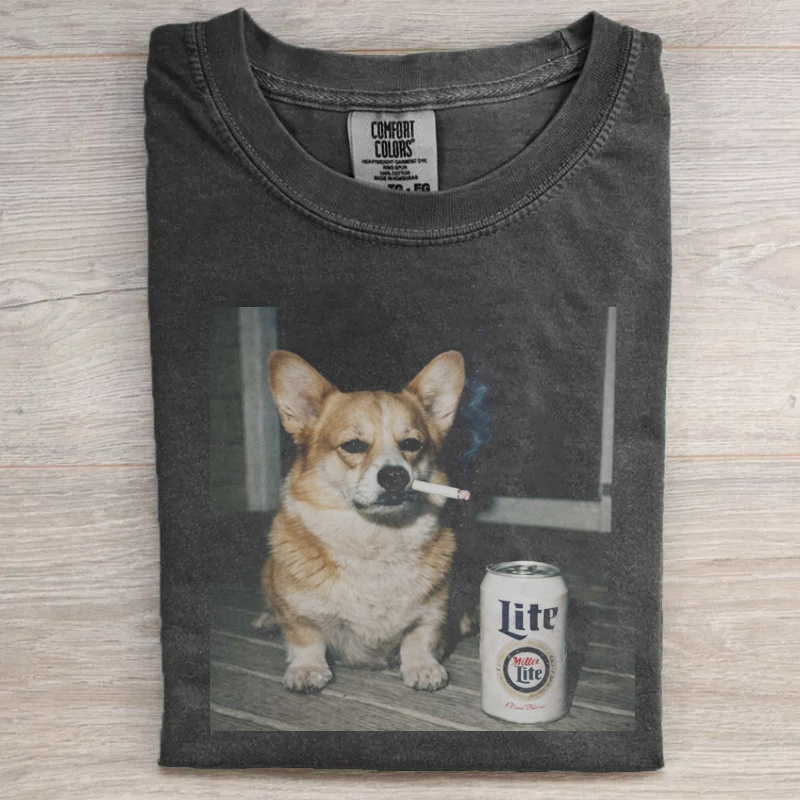 Smoking Corgi T-shirt