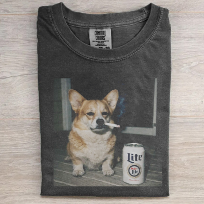 Smoking Corgi T-shirt