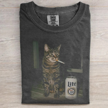 Funny Smoking Cat T-shirt
