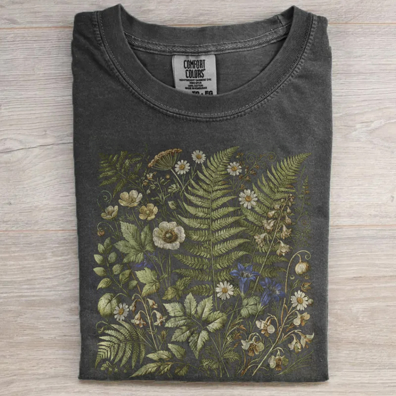 Vintage Botanical Fern Graphic T-shirt