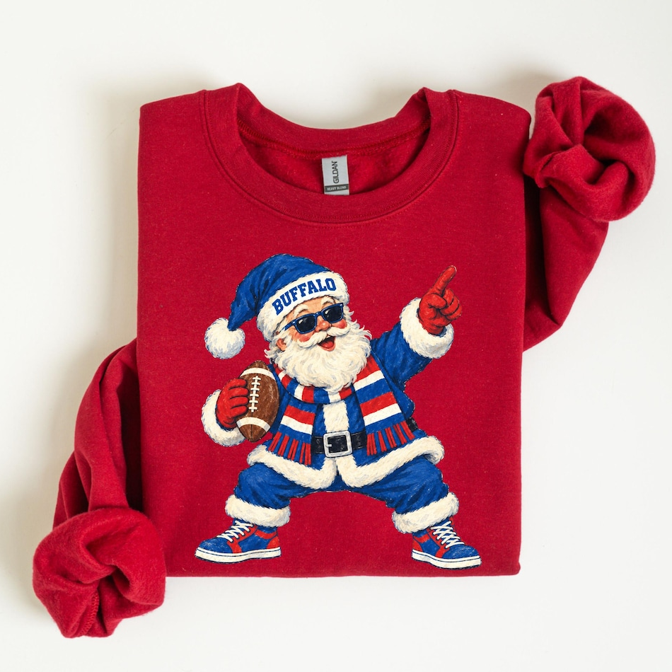 Buffalo Football Santa Sweatshirt