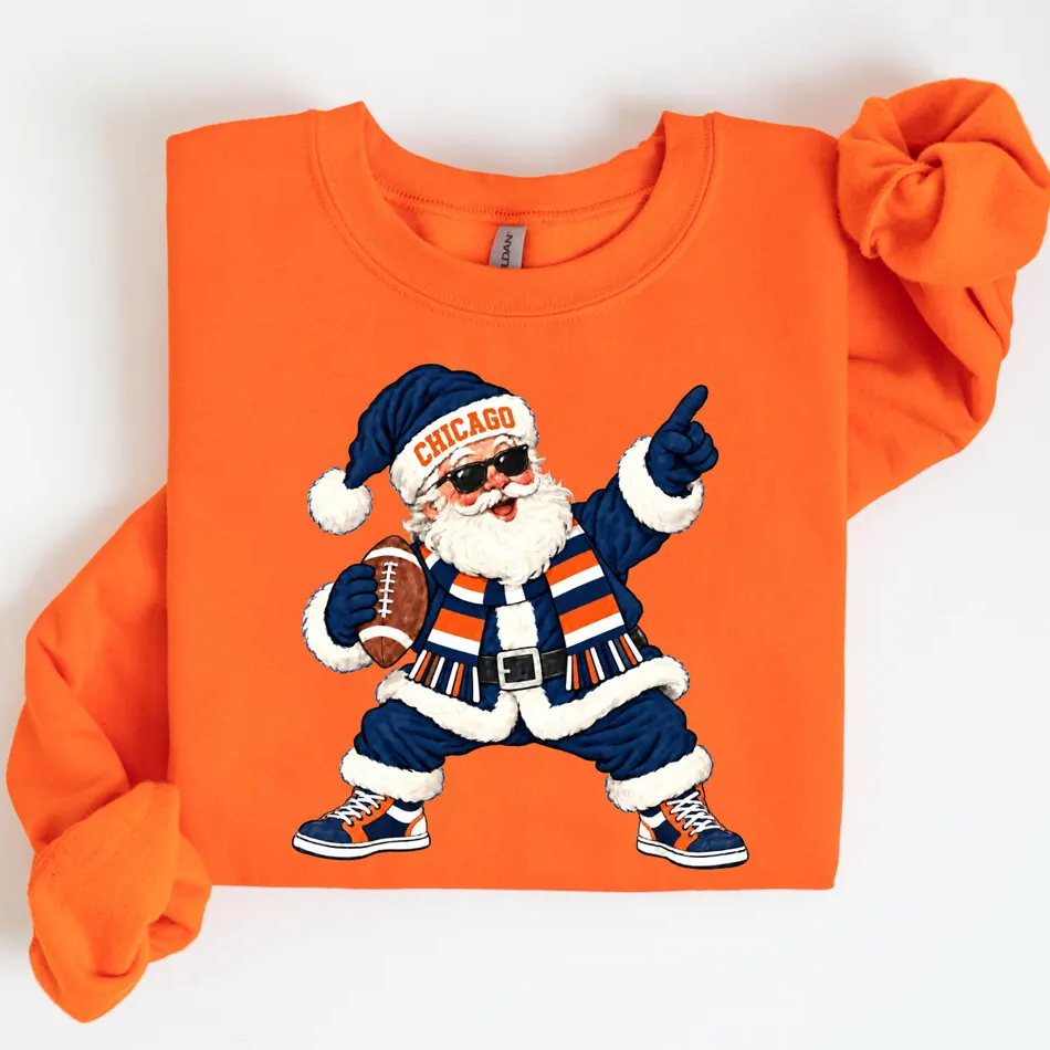 Chicago Football Santa Sweatshirt
