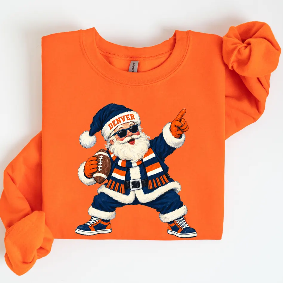 Denver Football Santa Sweatshirt