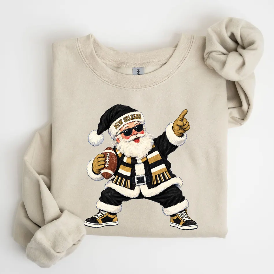 New Orleans Football Santa Sweatshirt