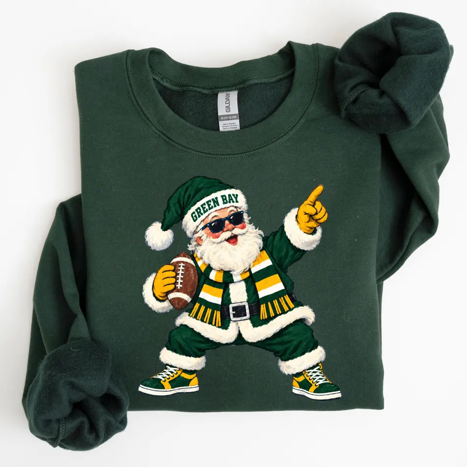 Green Bay Football Santa Sweatshirt