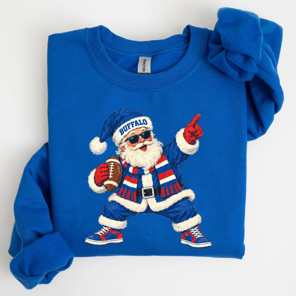 Buffalo Football Santa Sweatshirt
