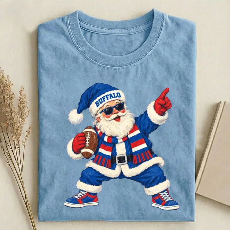 Buffalo Football Santa Graphic T-shirt