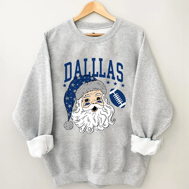 Vintage Dallas Football Christmas Santa Sweatshirt