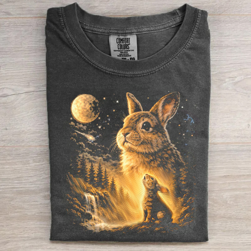 Bunny Howling to the Moon Vintage T-shirt