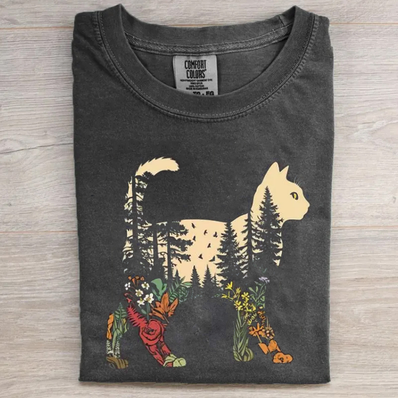 Boho Cat Plants T-shirt