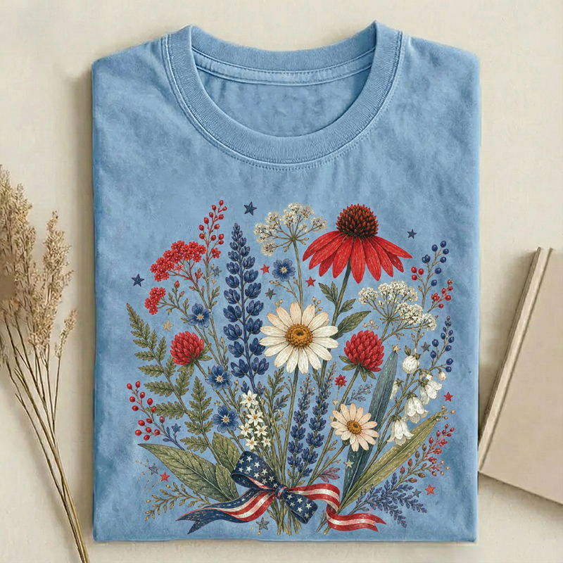 Floral 4th of July T-shirt