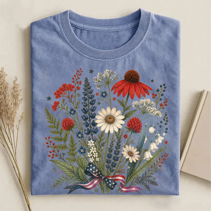 Floral 4th of July T-shirt