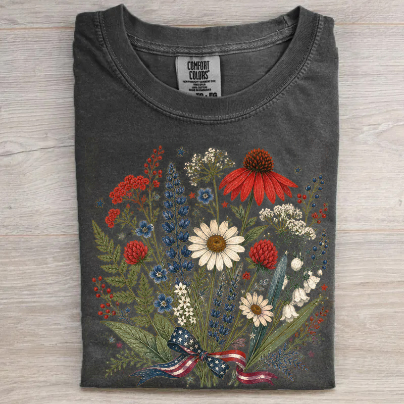 Floral 4th of July T-shirt